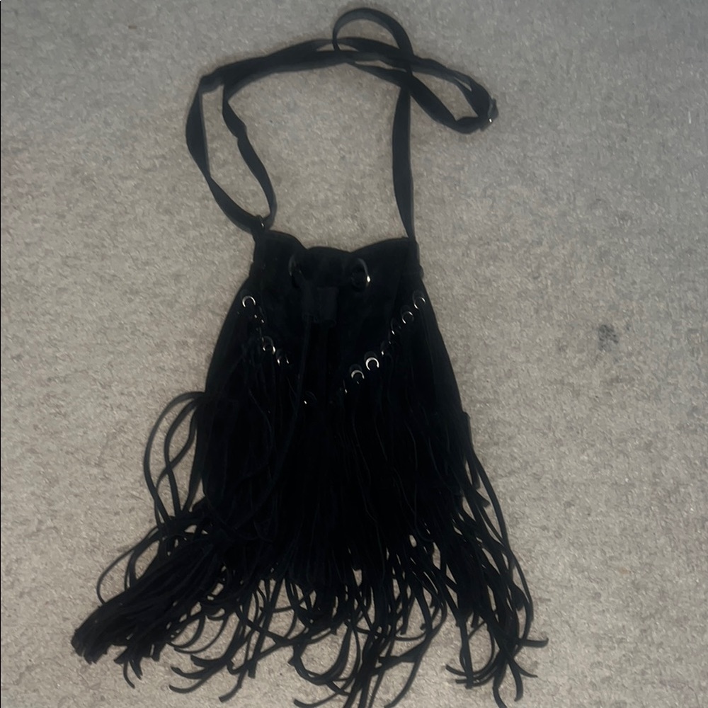Black Fringe Shoulder Bag